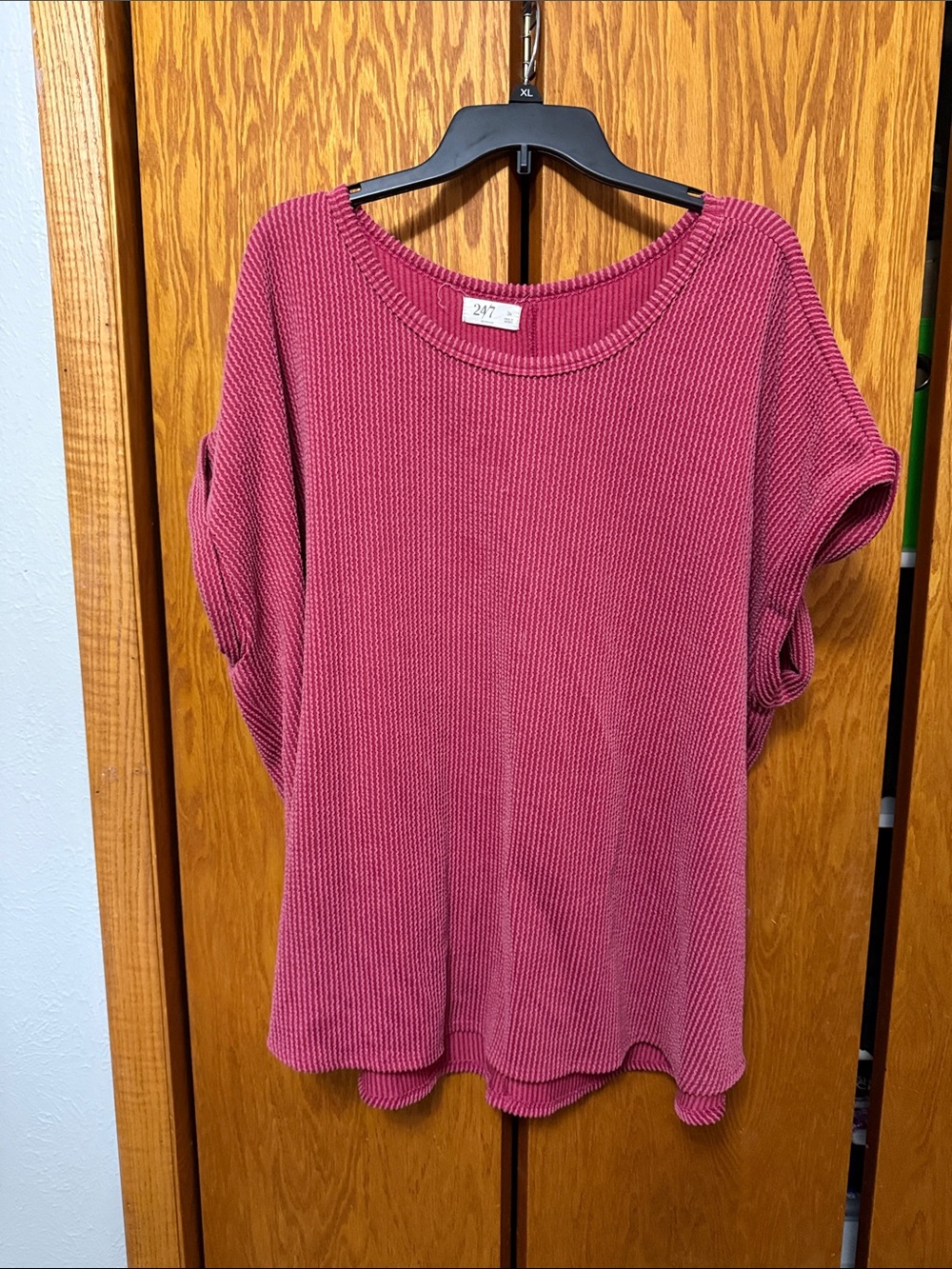 Maurice’s 24/7 Women Ribbed Short Sleeve Top in Rose Pink